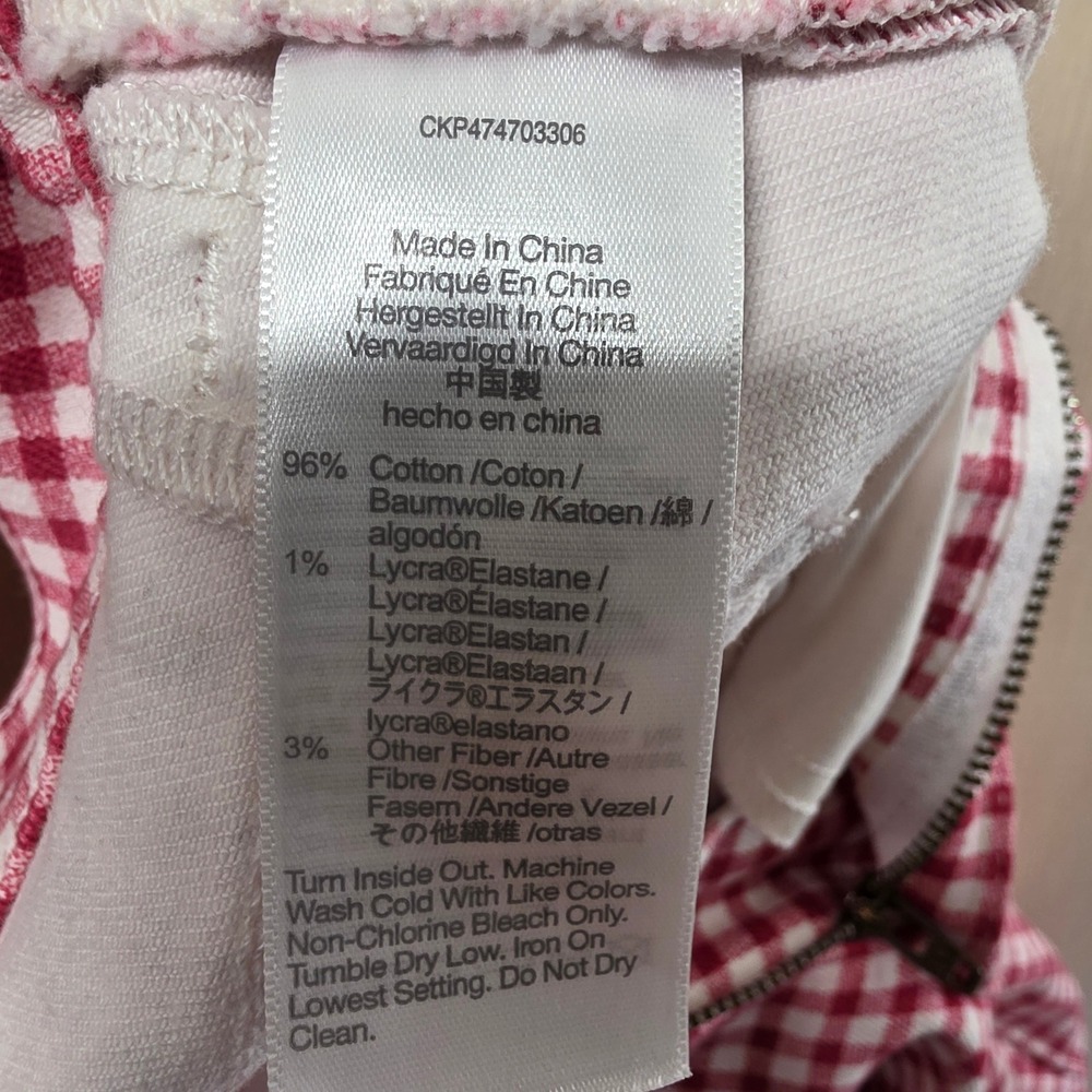 Madewell The Perfect Vintage Jean Red White Gingham Check High Rise Pants 29 - Picture 6 of 16